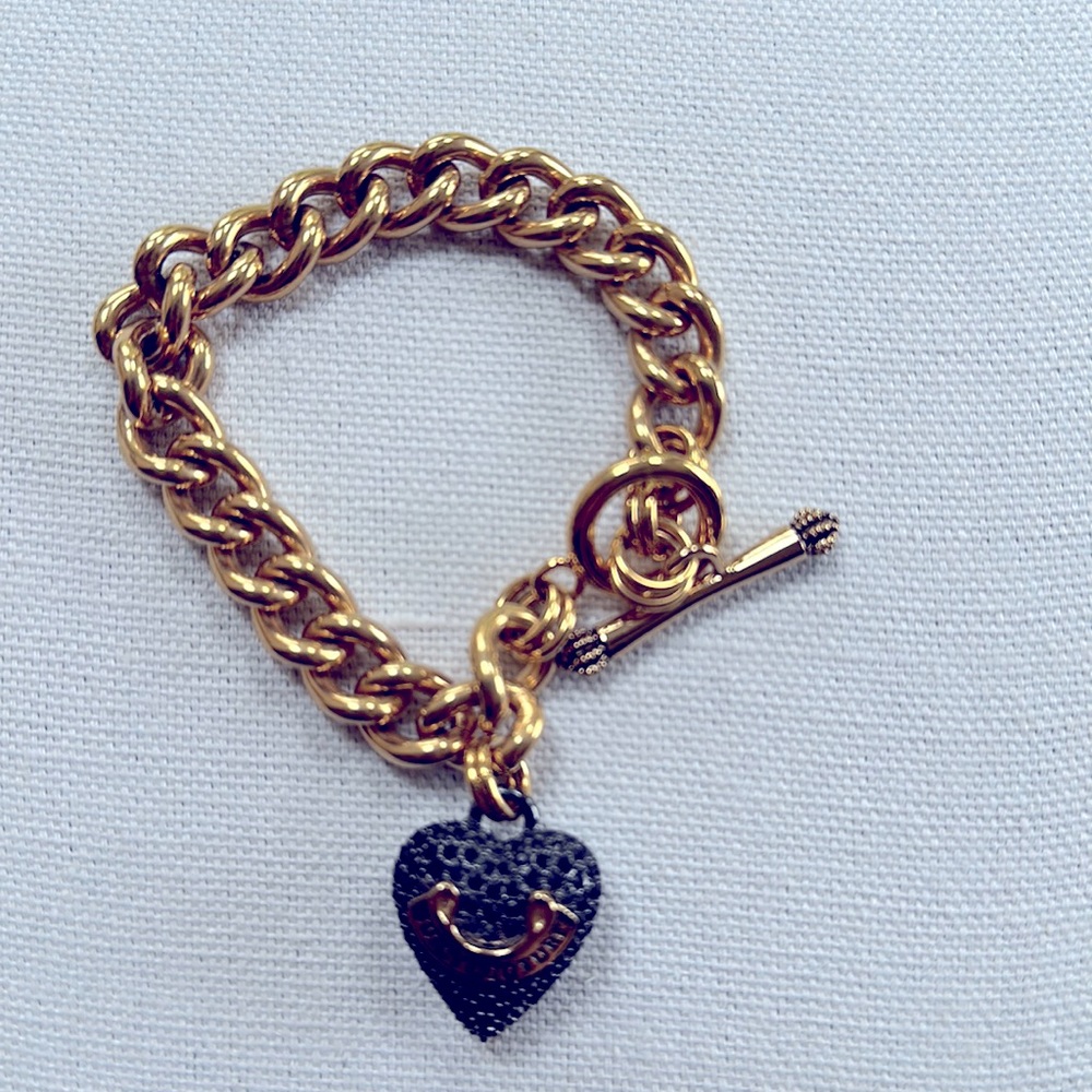 Juicy couture bracket heart pendant black onyx
